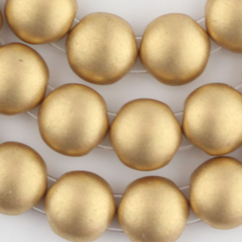 FLAX METALLIC MATTE 8mm Candy 2-Hole Czech Glass Beads