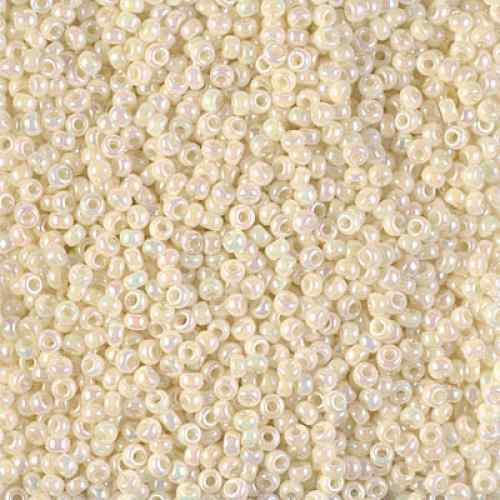 SIZE-11 #486 IVORY PEARL CEYLON AB Miyuki Round Seed Beads