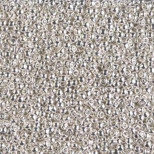 SIZE-11 #961 BRIGHT STERLING PLATED Miyuki Round Seed Beads