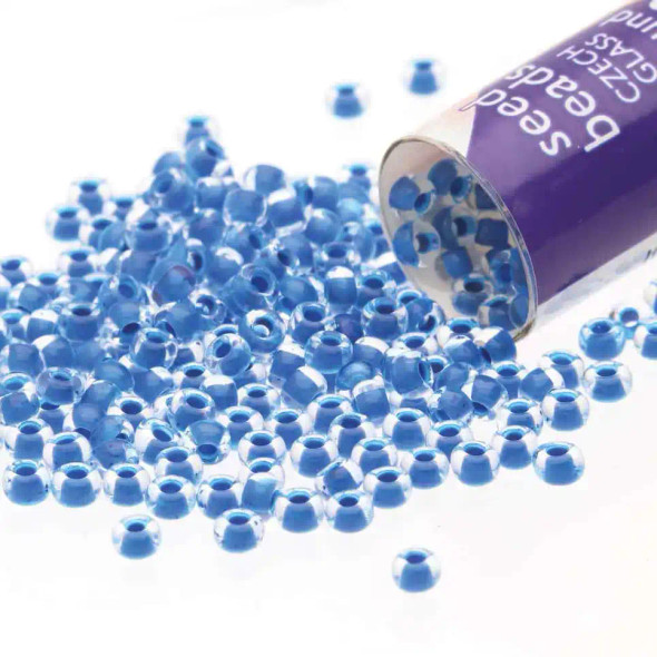 TERRA INTENSIVE LINED BLUE Preciosa Czech Seed Beads 11/0