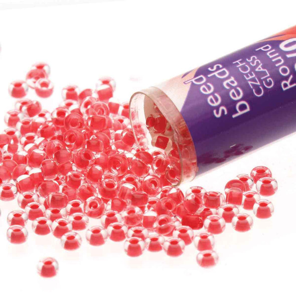 TERRA INTENSIVE LINED RED Preciosa Czech Seed Beads 11/0