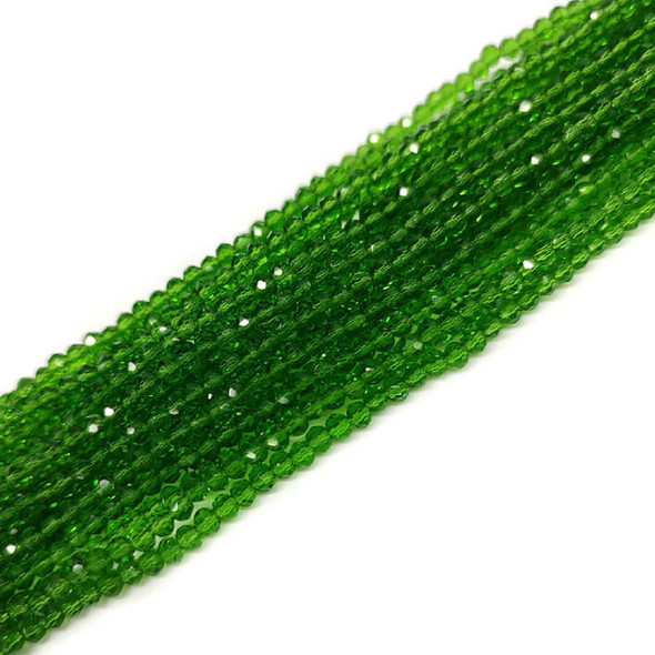 3x2mm EMERALD Chinese Crystal Rondelle Beads