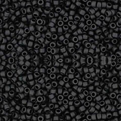 SIZE-11 #49F OPAQUE FROSTED JET Toho Round Seed Beads