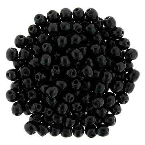 3mm Round Druk Beads JET