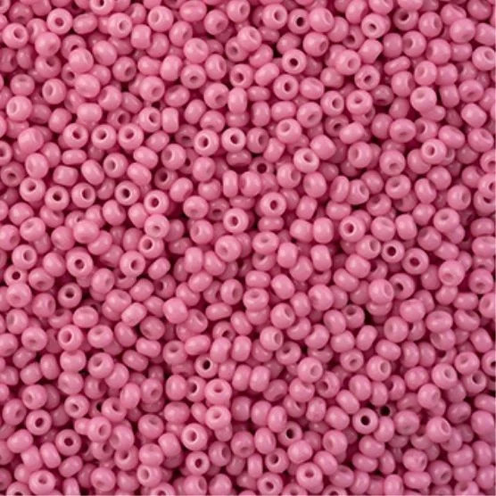 BUBBLE GUM PINK CHALK DYED SOLGEL Preciosa Czech Seed Beads 11/0