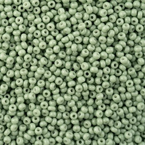 EUCALYPTUS CHALK DYED SOLGEL Preciosa Czech Seed Beads 11/0