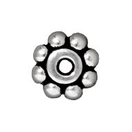 TierraCast HEISHI-Daisy Spacer 6mm-Antiqued Silver Plated