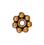 TierraCast HEISHI-Daisy Spacer 4mm-Antiqued Gold Plated