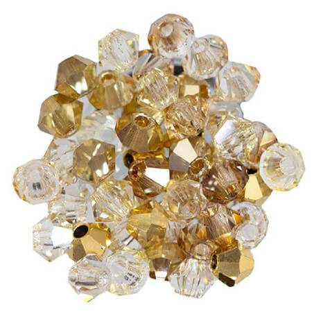 Preciosa Crystal Bicones 4mm GOLD COAST MIX  III