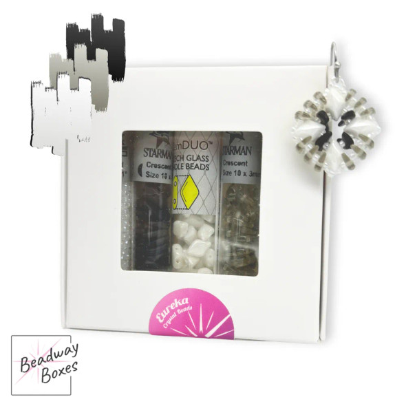 Belle Époque Earrings CARTE BLANCHE Black White Beads Set