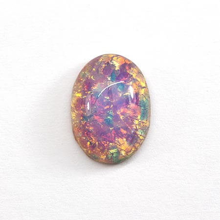 Czech Glass Oval Cabochon 18x13mm FIRE OPAL