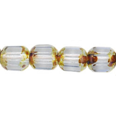 Cathedral Cut Octagonal 6mm Czech Glass Beads LT SAPPHIRE