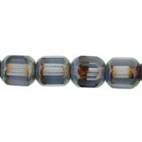 Cathedral Cut Octagonal 6mm Czech Glass Beads MONTANA BLUE