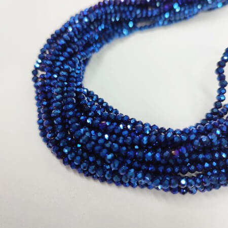Chinese Crystal Rondelle Beads  BLUE METALLIC