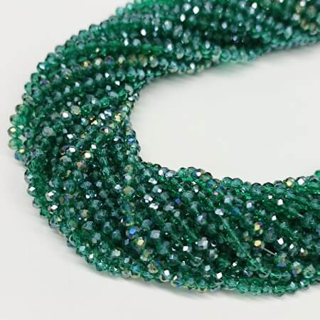 Chinese Crystal Rondelle Beads EMERALD IRIS