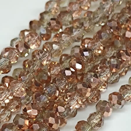 Chinese Crystal Rondelle Beads 4x3mm CRYSTAL COPPER