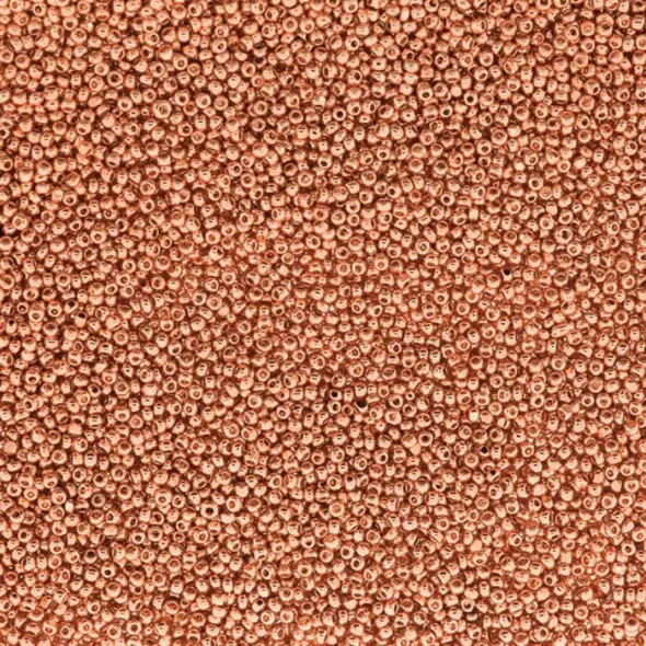 SIZE-15 Czech Charlotte Seed Beads COPPER PLATED