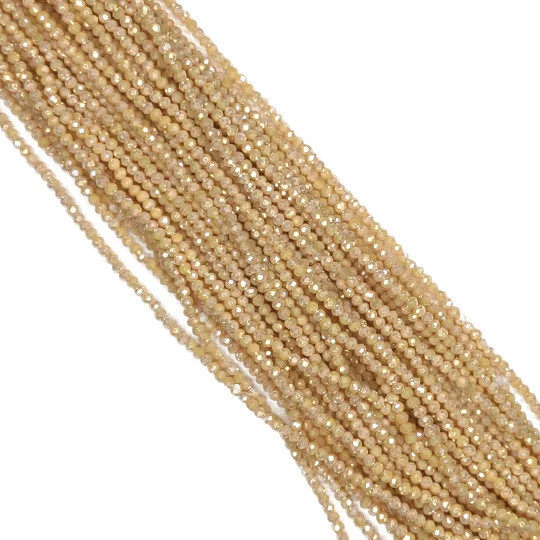 chinese Crystal Rondelle Beads 3x2mm DK. CREAM AB