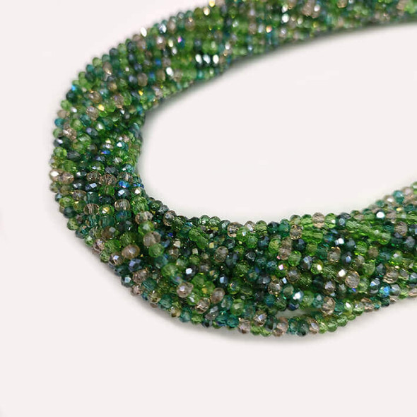 3x2mm PERIDOT MIX Chinese Crystal Rondelle Beads