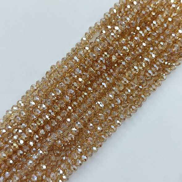 Chinese Crystal Rondelle Beads 3x2mm AMBER AB