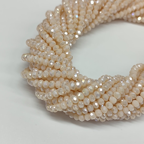 Chinese Crystal Rondelle Beads 3x2mm CREAM IRIS