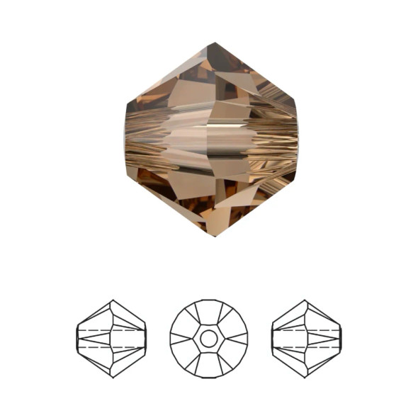 ELITE Eureka Crystal Bicone Beads 4mm Reimagined SMOKED TOPAZ 5328 (Pack of 24)