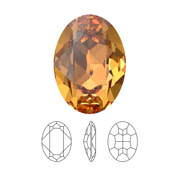 ELITE Eureka Crystal Oval Fancy Stone 18mm DARK ORANGE 4120