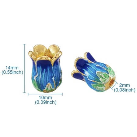 5-PETAL FLOWER BEAD SPACER Enamel Plated