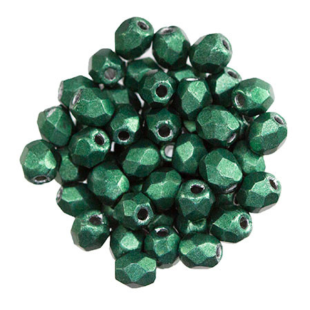 3mm Firepolish Beads SATURATED METALLIC MARTINI OLIVE