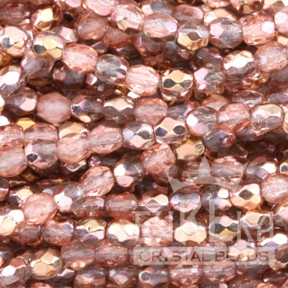 Firepolish 3mm Czech Glass Beads APOLLO GOLD