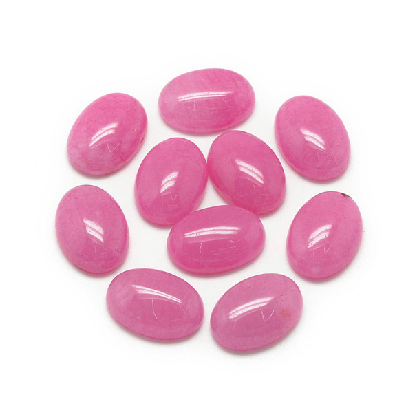 WHITE JADE ORCHID Gemstone Oval Cabochon 18x13mm Natural