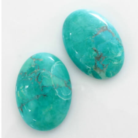 Gemstone Oval Cabochon 25x18mm HOWLITE TURQUOISE