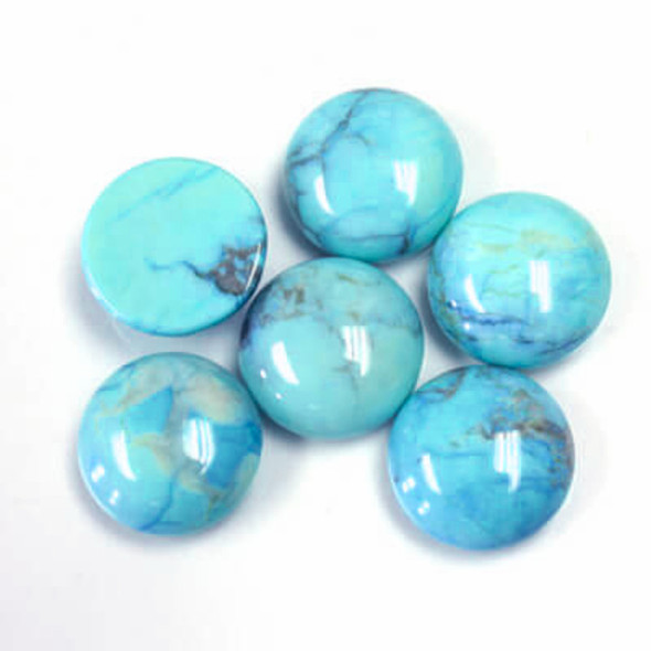 Gemstone Round Cabochon 12mm HOWLITE TURQUOISE