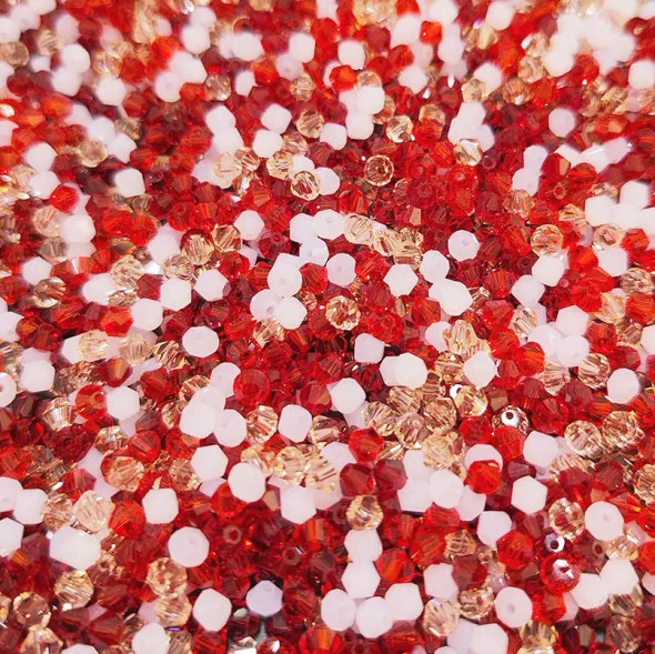 Krakovski Crystal Bicone Rondelle Beads 4mm HEARTFELT HUES color MIX