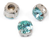 Krakovski Crystal Chaton Montee 8mm AQUAMARINE Silver Setting