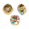 Krakovski Crystal Chaton Montee 8mm CRYSTAL AB Gold Setting