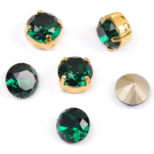 Krakovski Crystal Chaton Montee 8mm EMERALD
