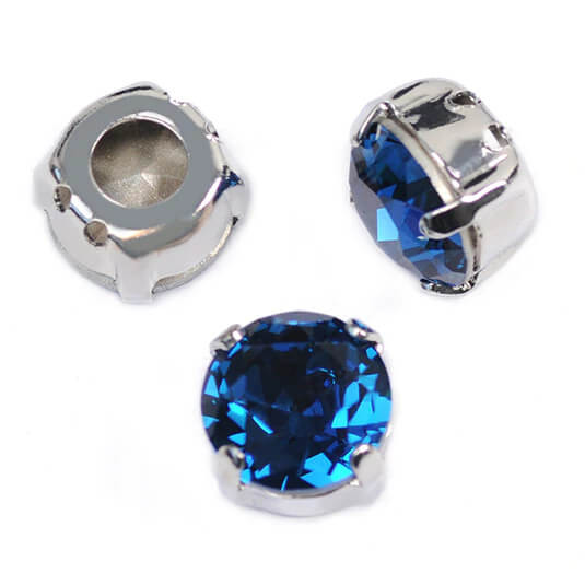 Krakovski Crystal Chaton Montee 8mm MONTANA Silver Setting