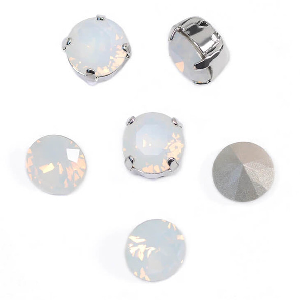 Krakovski Crystal Chaton Montee 8mm WHITE OPAL