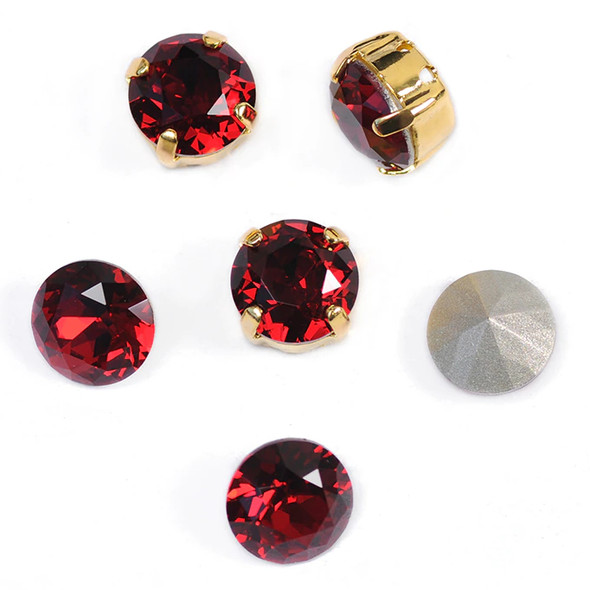 Krakovski Crystal Chaton Montee LT. SIAM Gold Setting