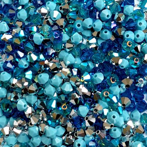 UNDERGROUND CAVERN Mix Preciosa Crystal Bicone Beads 4mm