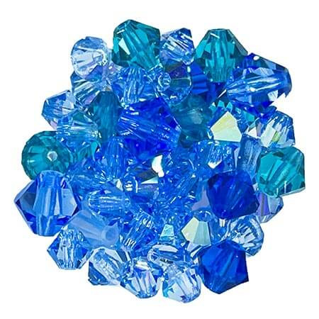 Preciosa Crystal Bicones  4-6mm BLUE LAGOON Mix