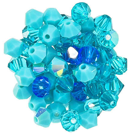 Preciosa Crystal Bicones 4mm PEACOCK EYE Mix