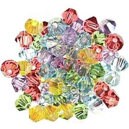 Preciosa Crystal Bicone Beads 4mm SPRING BLOOMS Mix
