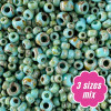 Miyuki ROUND Seed Beads SIZE MIX TURQUOISE BLUE PICASSO