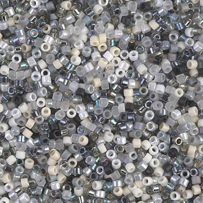 SIZE-11 SALT AND PEPPER MIX Delica Miyuki Seed Beads