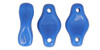 Czech Glass 2-Hole Cradle Beads Vertical Hole 6x10mm OPAQUE BLUE