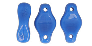 Czech Glass 2-Hole Cradle Beads Vertical Hole 6x10mm OPAQUE BLUE