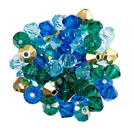 Preciosa Crystal Bicone Beads 4mm ROYAL PLUMAGE Mix