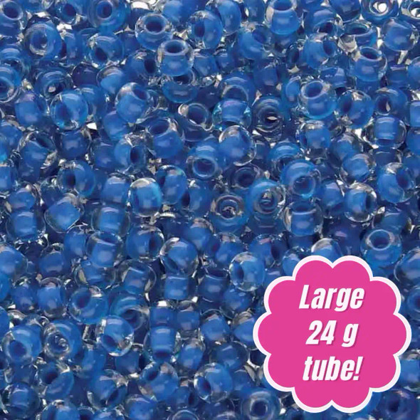 Preciosa Czech Seed Beads 11/0 TERRA INTENSIVE LINED BLUE